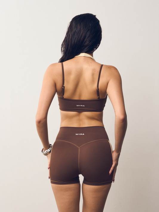 Layered Bra | Brown & Yellow