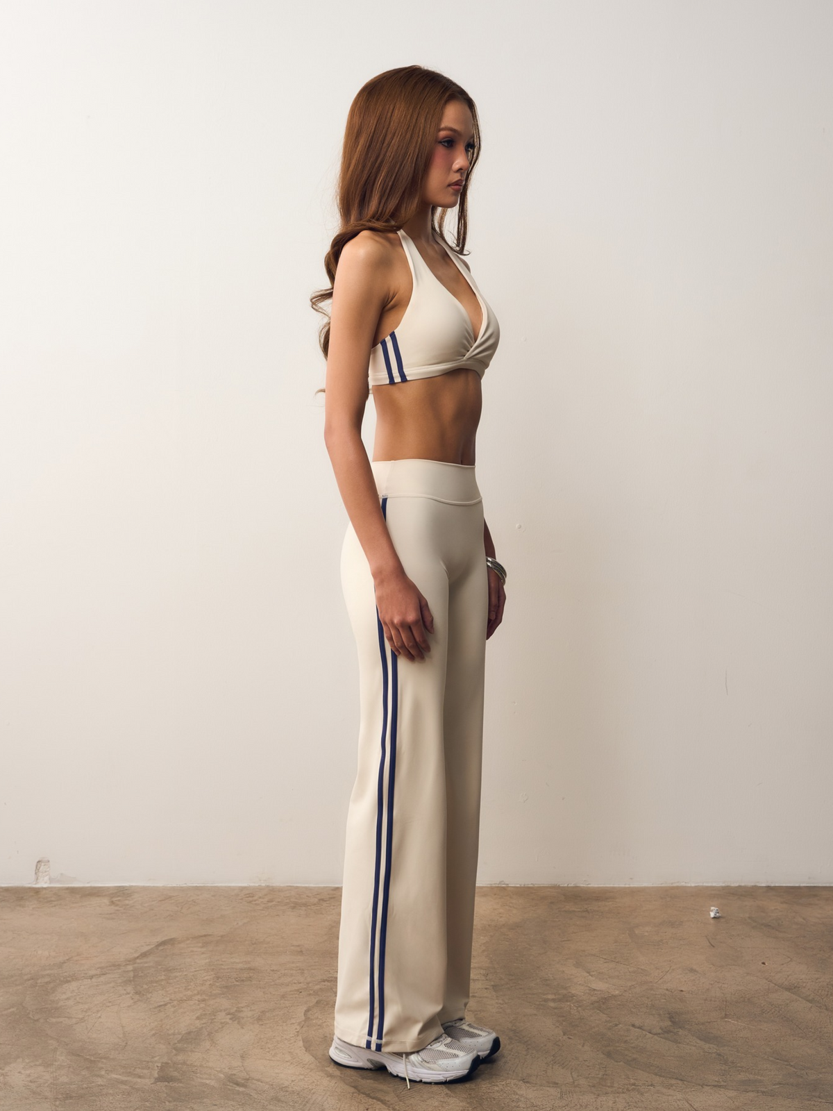 Stripe Wide Leg Pants | Oat & Navy