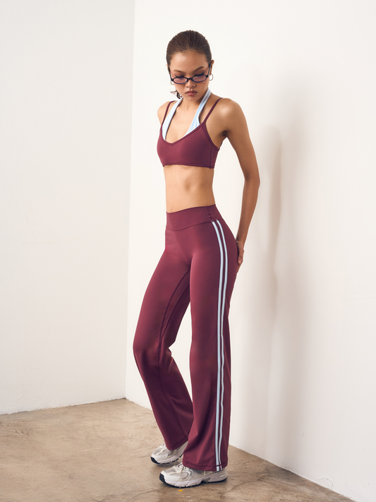 Stripe Wide Leg Pants | Fig & Aqua