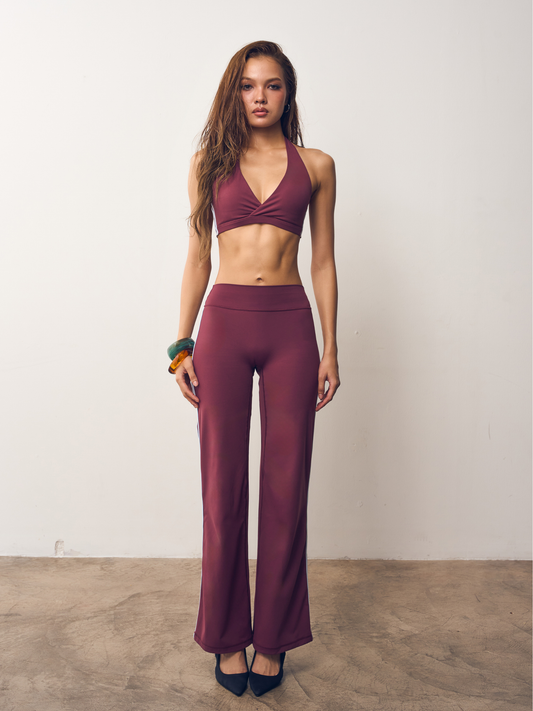 Stripe Wide Leg Pants | Fig & Aqua