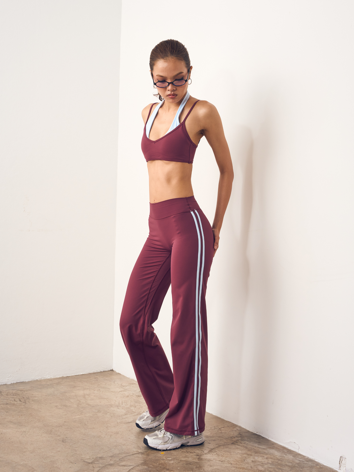 Stripe Wide Leg Pants | Fig & Aqua