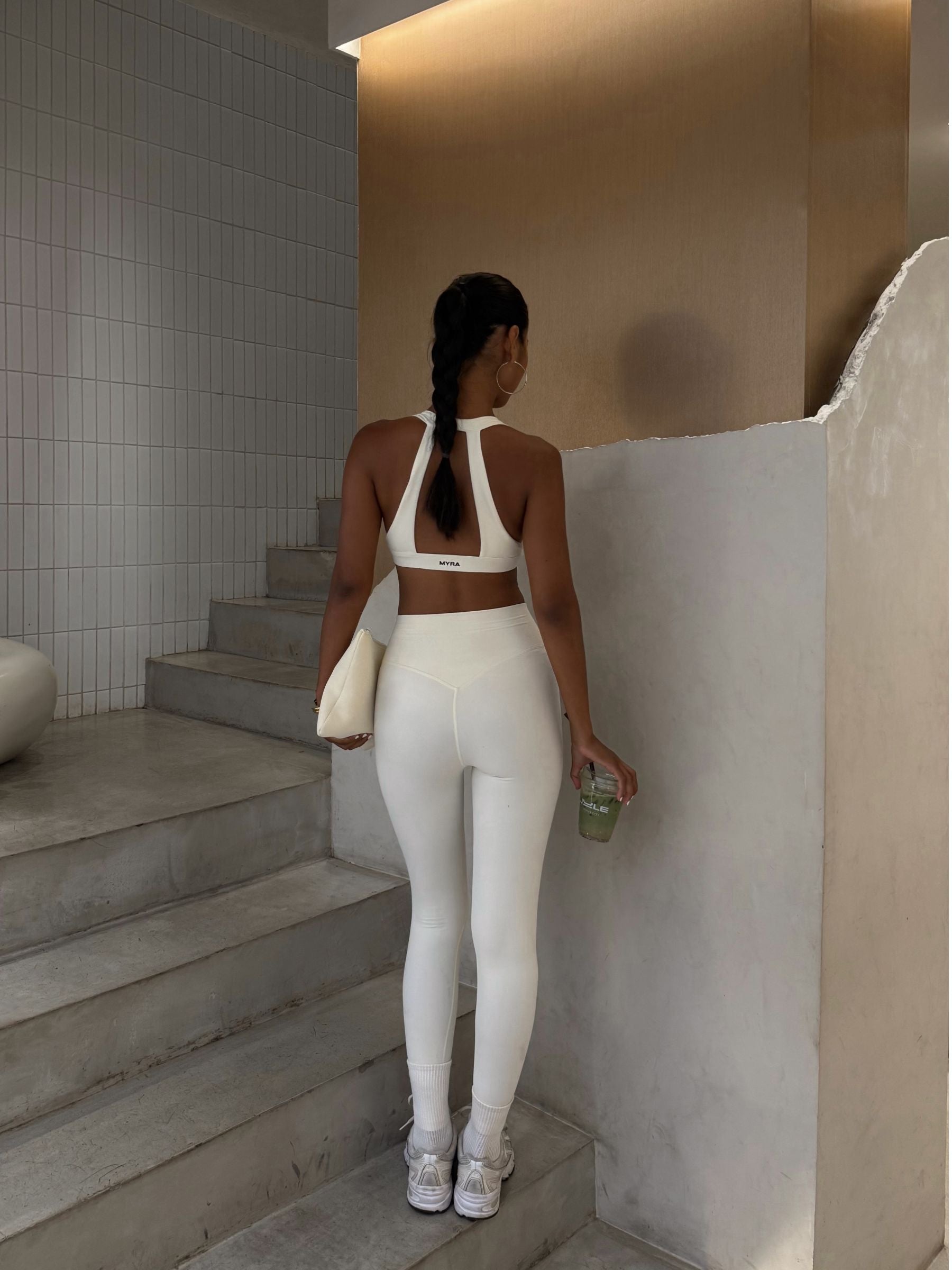 Aura V-Waist Leggings - Cream