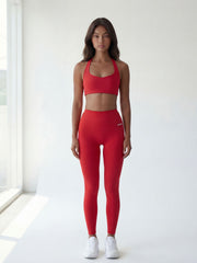 Aura Invisible Scrunch Leggings - Red