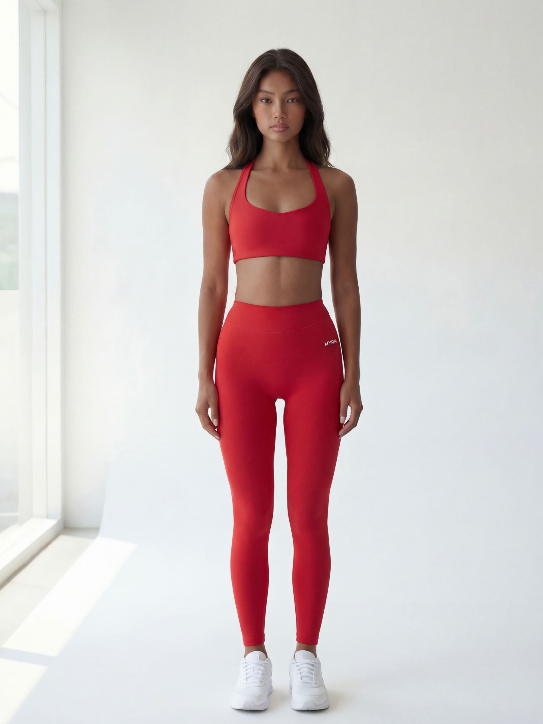 Aura Invisible Scrunch Leggings - Red
