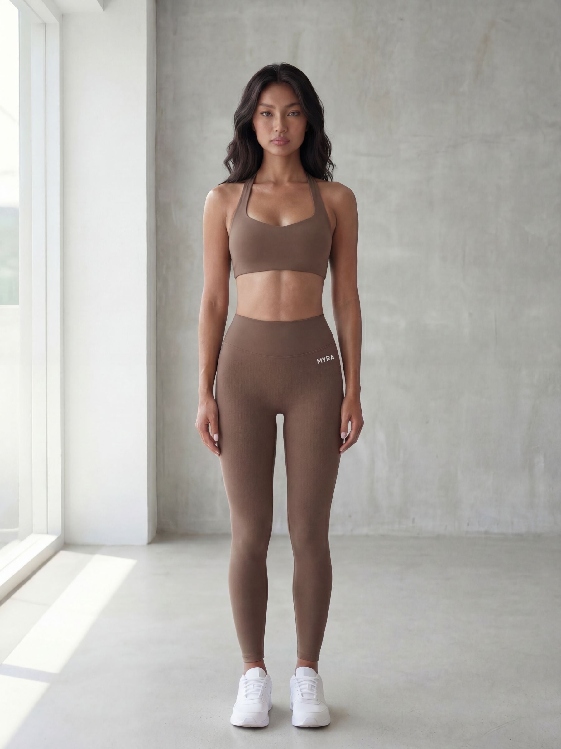 Aura Halter Bra - Latte