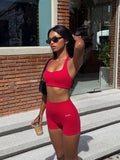 Aura Halter Bra - Red