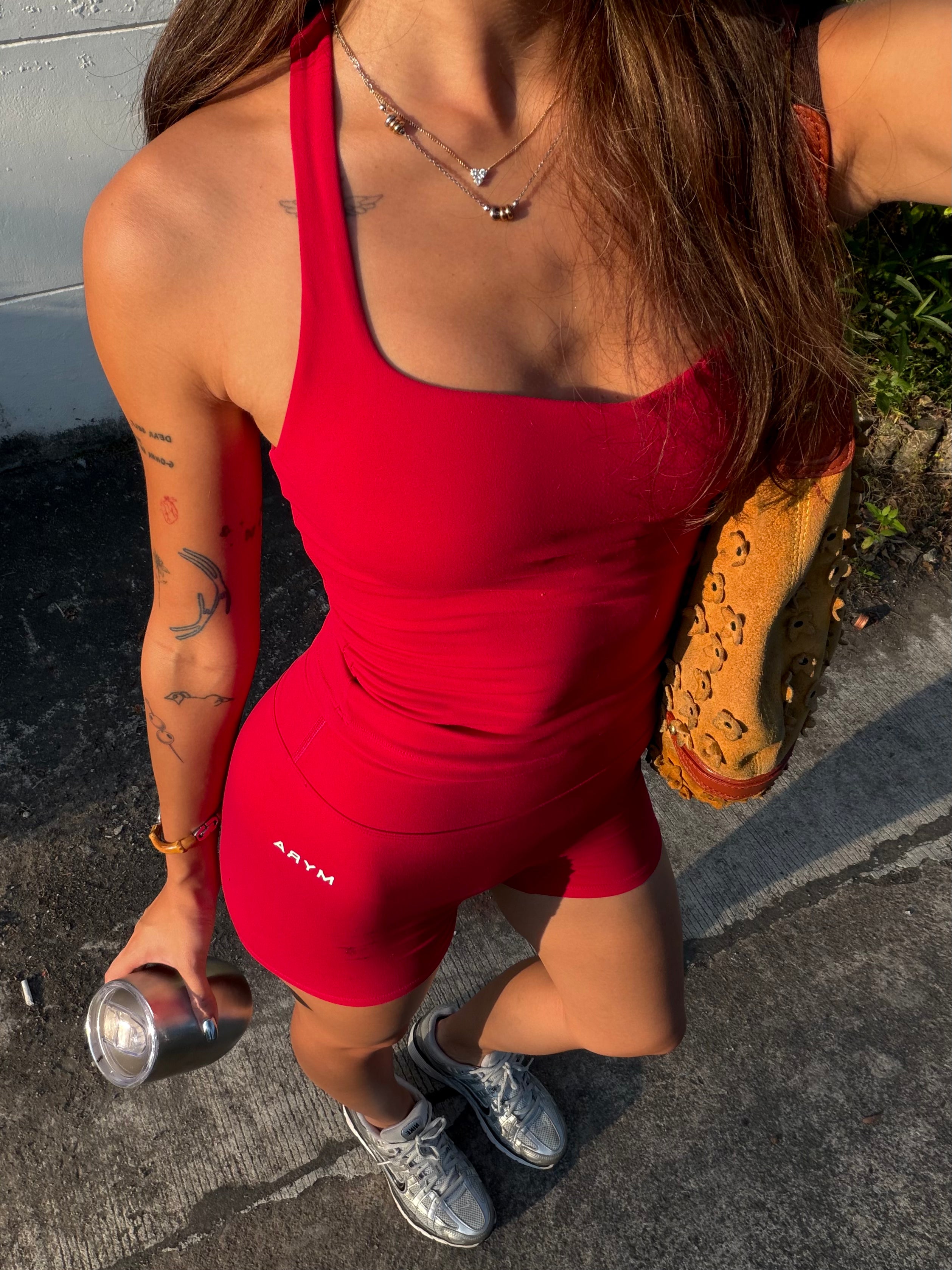 Aura Halter Tank - Red
