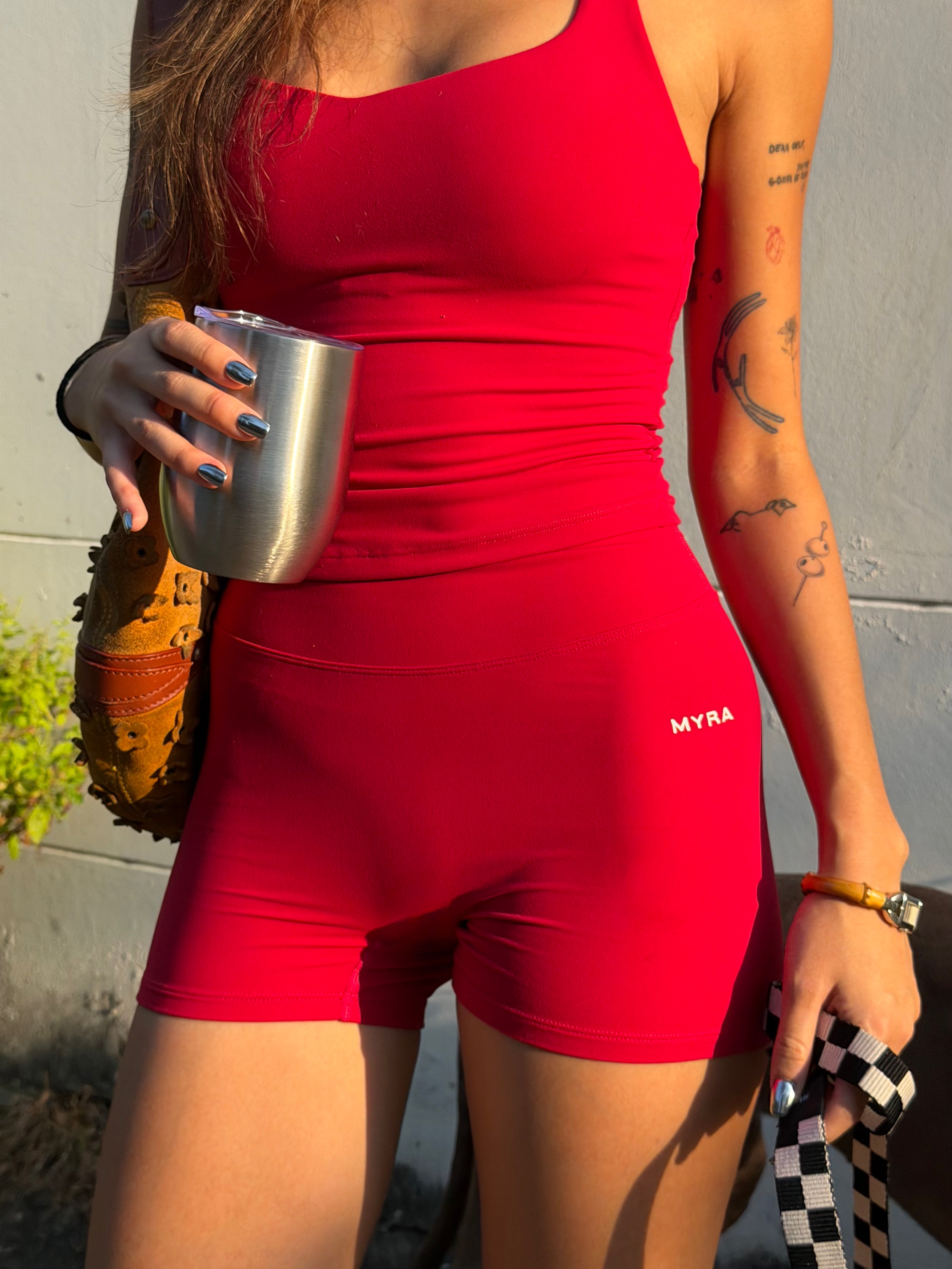 Aura Halter Tank - Red