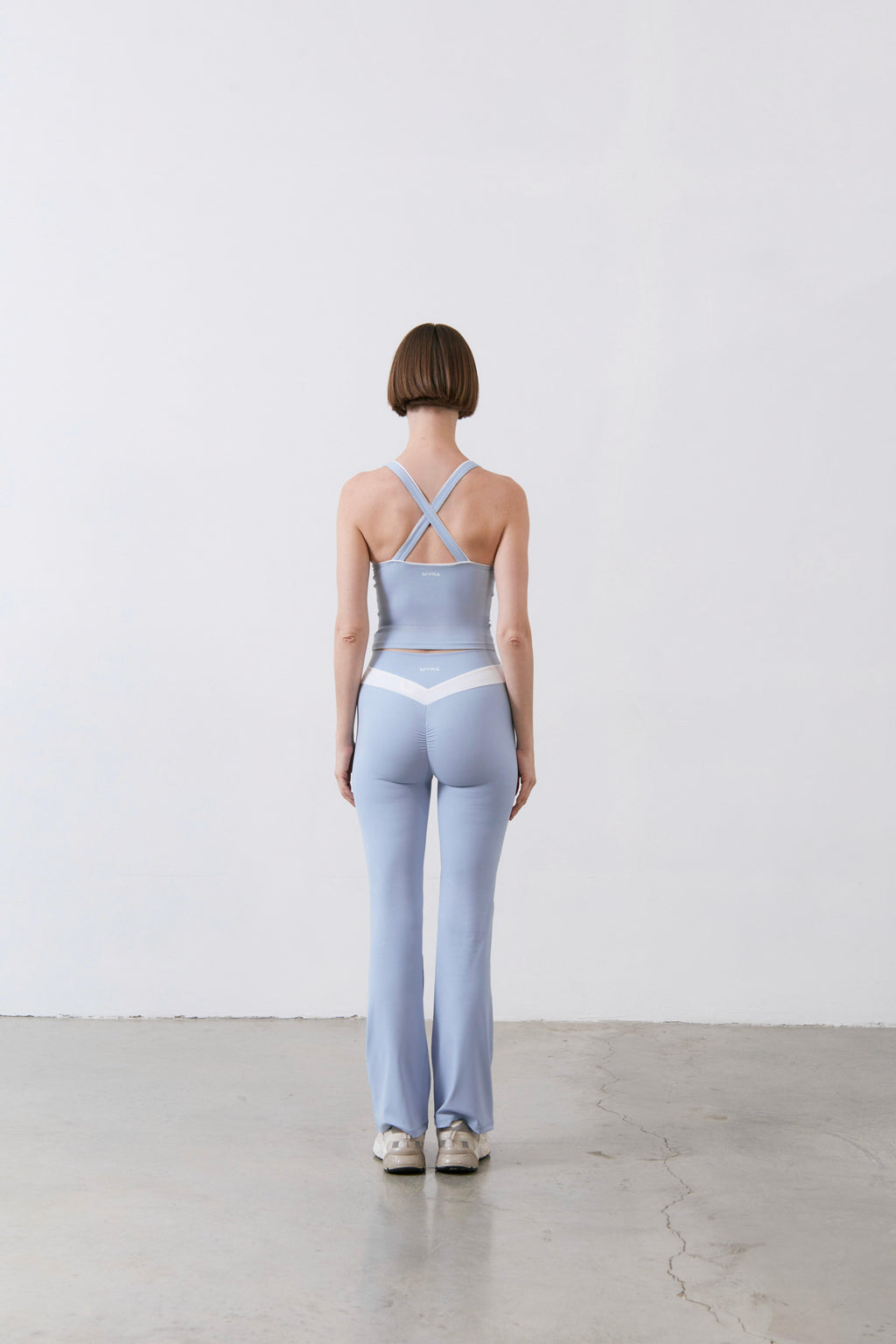 V-Flare Leggings - Dusty Blue