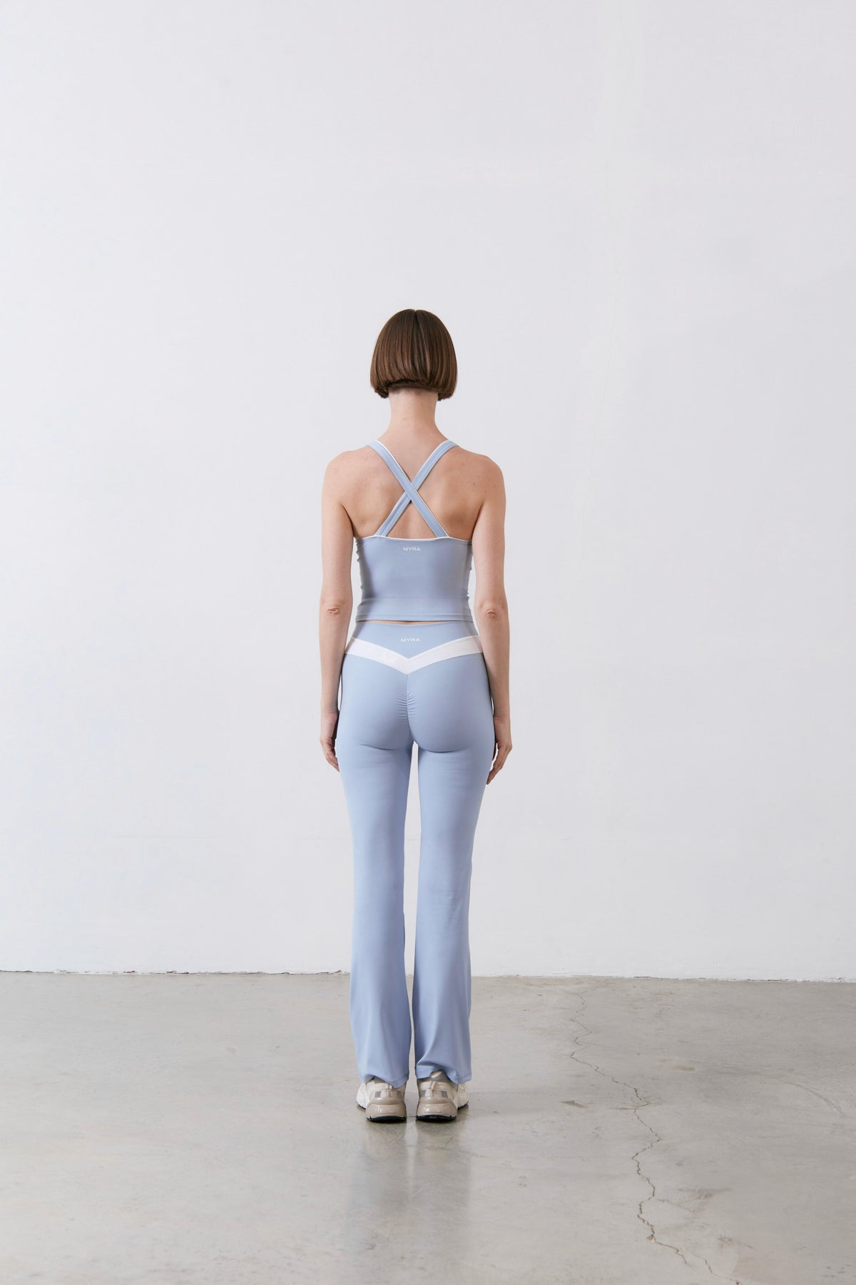 V-Flare Leggings | Dusty Blue