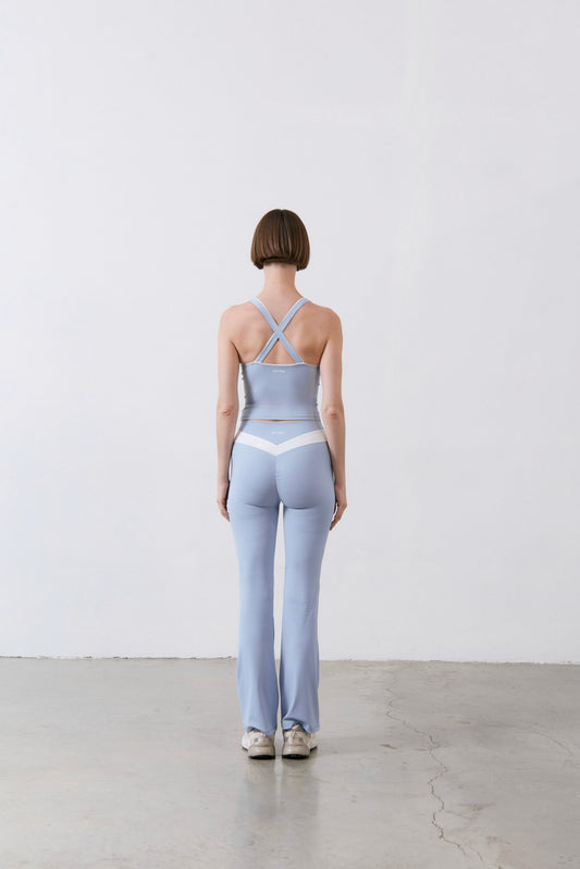 V-Flare Leggings | Dusty Blue